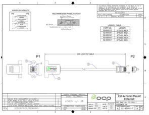 Panel Mount CAT 6 Networking Cable