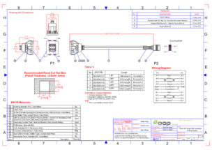 62-00201 - Dual USB A Panel Snap Cable  -10 Pos. 2.54M