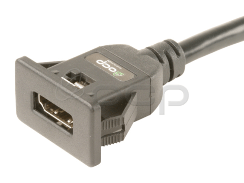 61-00207 - HDMI 2.0 Panel Mount Extension Female to Male Cable with Ethernet, Snap-In Style